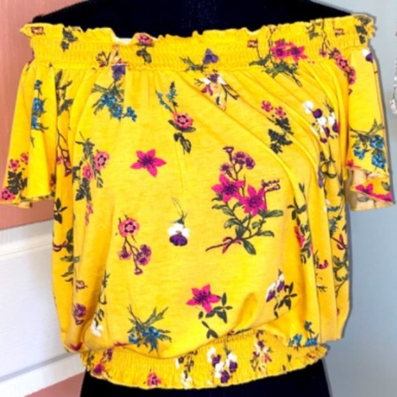 Wallflower Tops - Yellow Floral Shirt